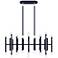 Kane 38.25" Wide Matte Midnight Blue Finish Modern Brass Accent Chandelier