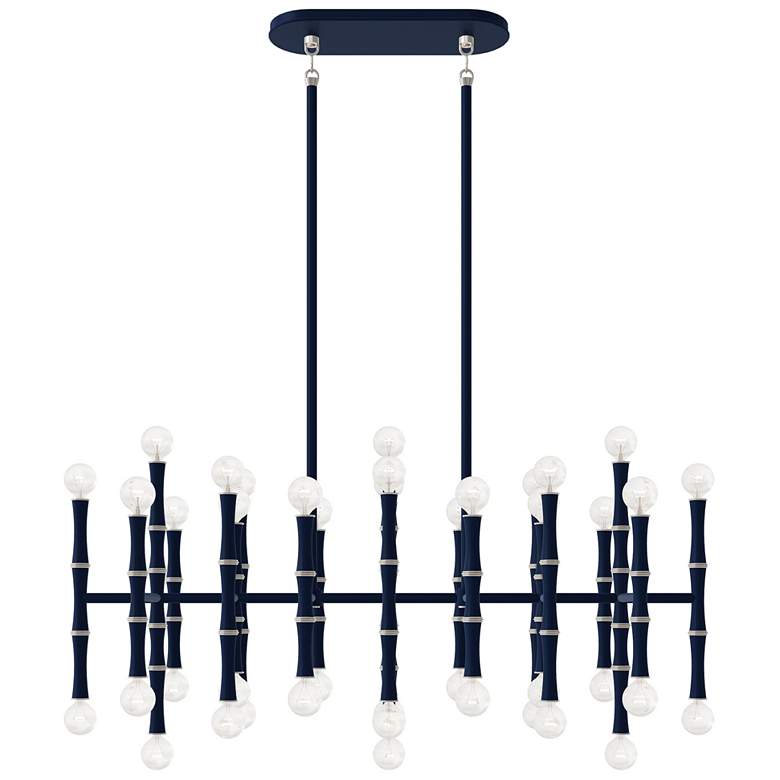 Image 1 Kane 38.25" Wide Matte Midnight Blue Polished Nickel Finish Chandelier