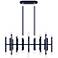 Kane 38.25" Wide Matte Midnight Blue Polished Nickel Finish Chandelier