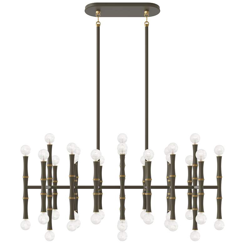 Image 1 Kane 38.25" Wide Matte Smokey Finish Modern Brass Accent Chandelier