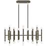 1_Kane 38.25" Wide Matte Smokey Finish Modern Brass Accent Chandelier