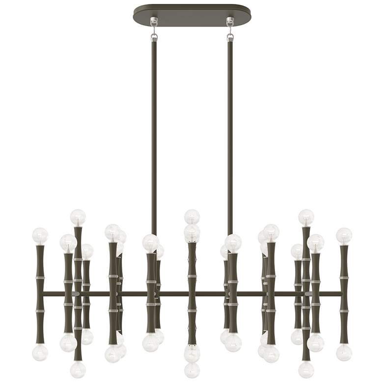 Image 1 Kane 38.25" Wide Matte Smokey Finish Polished Nickel Accent Chandelier