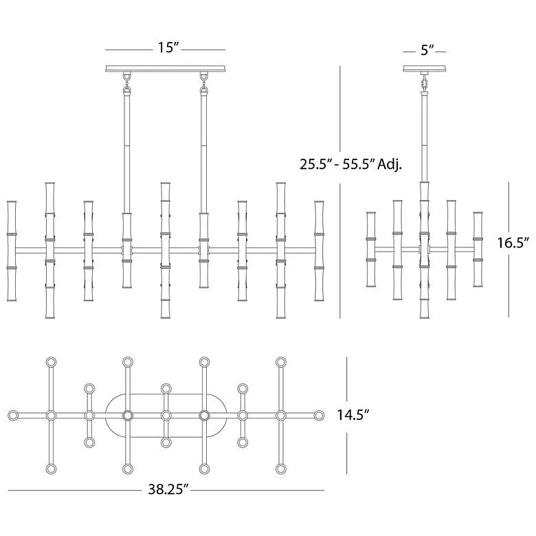 Image 2 Kane 38.25" Wide Matte Smokey Finish Polished Nickel Accent Chandelier more views