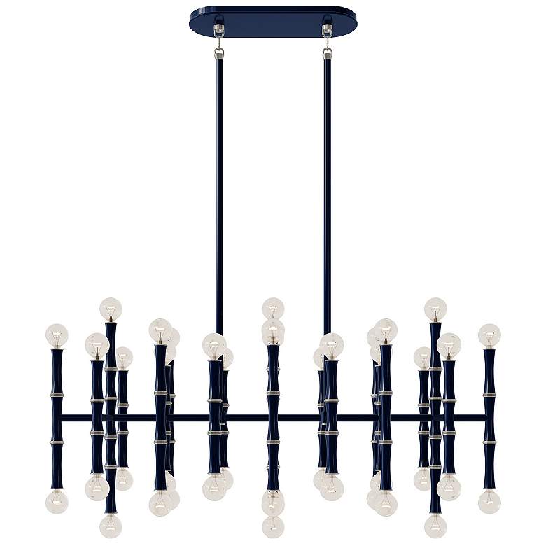 Image 1 Kane 38.25" Wide Midnight Blue And Polished Nickel Accents Pendant
