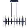 1_Kane 38.25" Wide Midnight Blue And Polished Nickel Accents Pendant