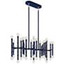 2_Kane 38.25" Wide Midnight Blue And Polished Nickel Accents Pendant more views