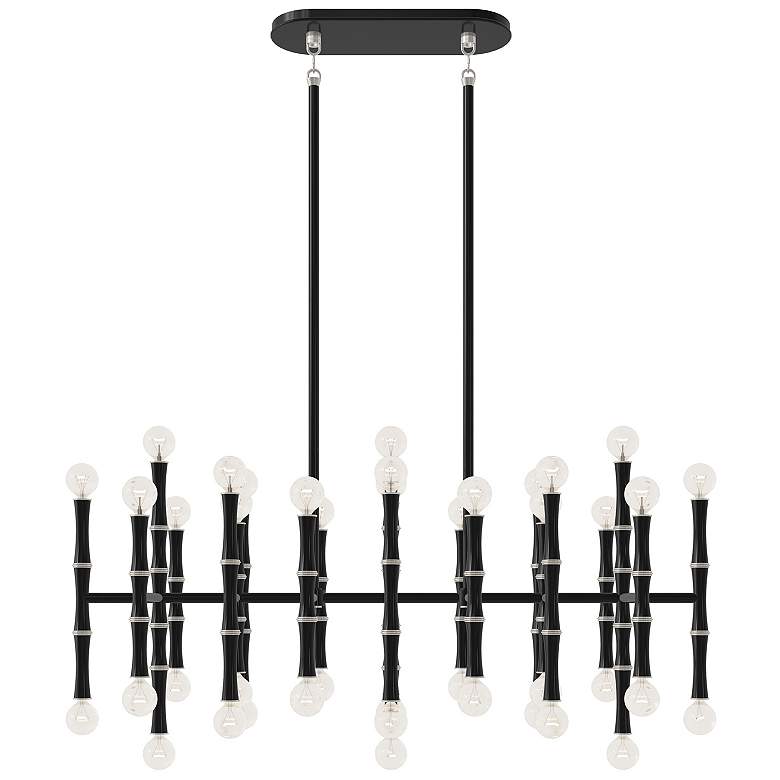 Image 1 Kane 38.25" Wide Obsidian And Polished Nickel Pendant