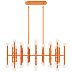 Kane 38.25" Wide Pumpkin And Modern Brass Pendant