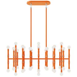 Kane 38.25" Wide Pumpkin And Polished Nickel Pendant