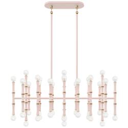 Kane 38.25" Wide Rose Water Finish Modern Brass Accent Chandelier