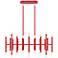 Kane 38.25" Wide Ruby Red Finish Modern Brass Accent Chandelier