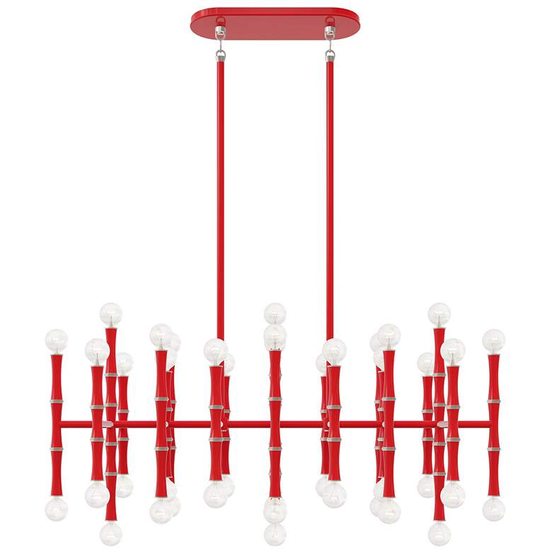 Image 1 Kane 38.25" Wide Ruby Red Finish Polished Nickel Accent Chandelier