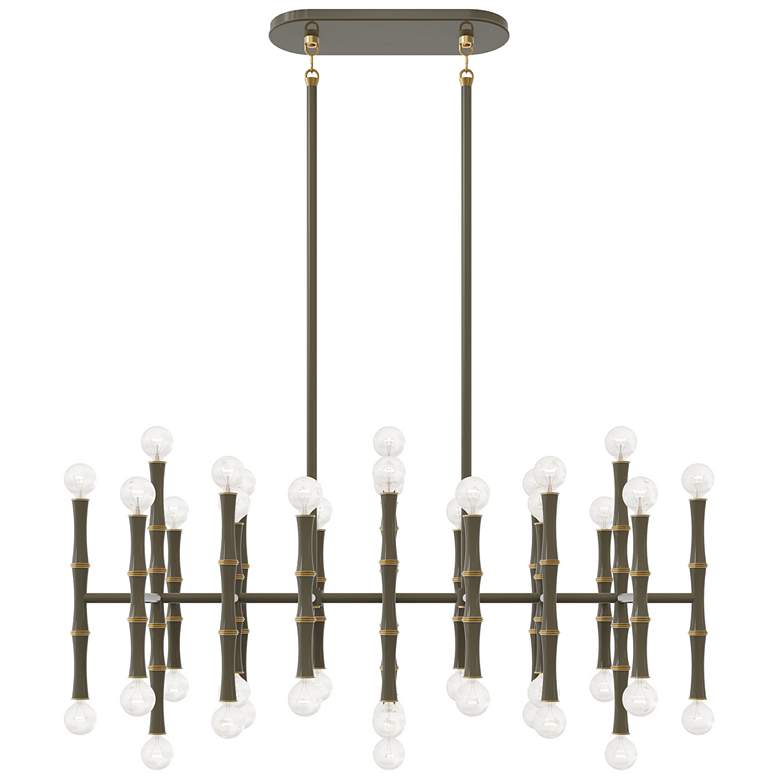 Image 1 Kane 38.25" Wide Smokey Taupe Finish Modern Brass Accent Chandelier