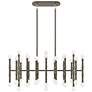 1_Kane 38.25" Wide Smokey Taupe Finish Modern Brass Accent Chandelier