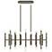 Kane 38.25" Wide Smokey Taupe Finish Modern Brass Accent Chandelier