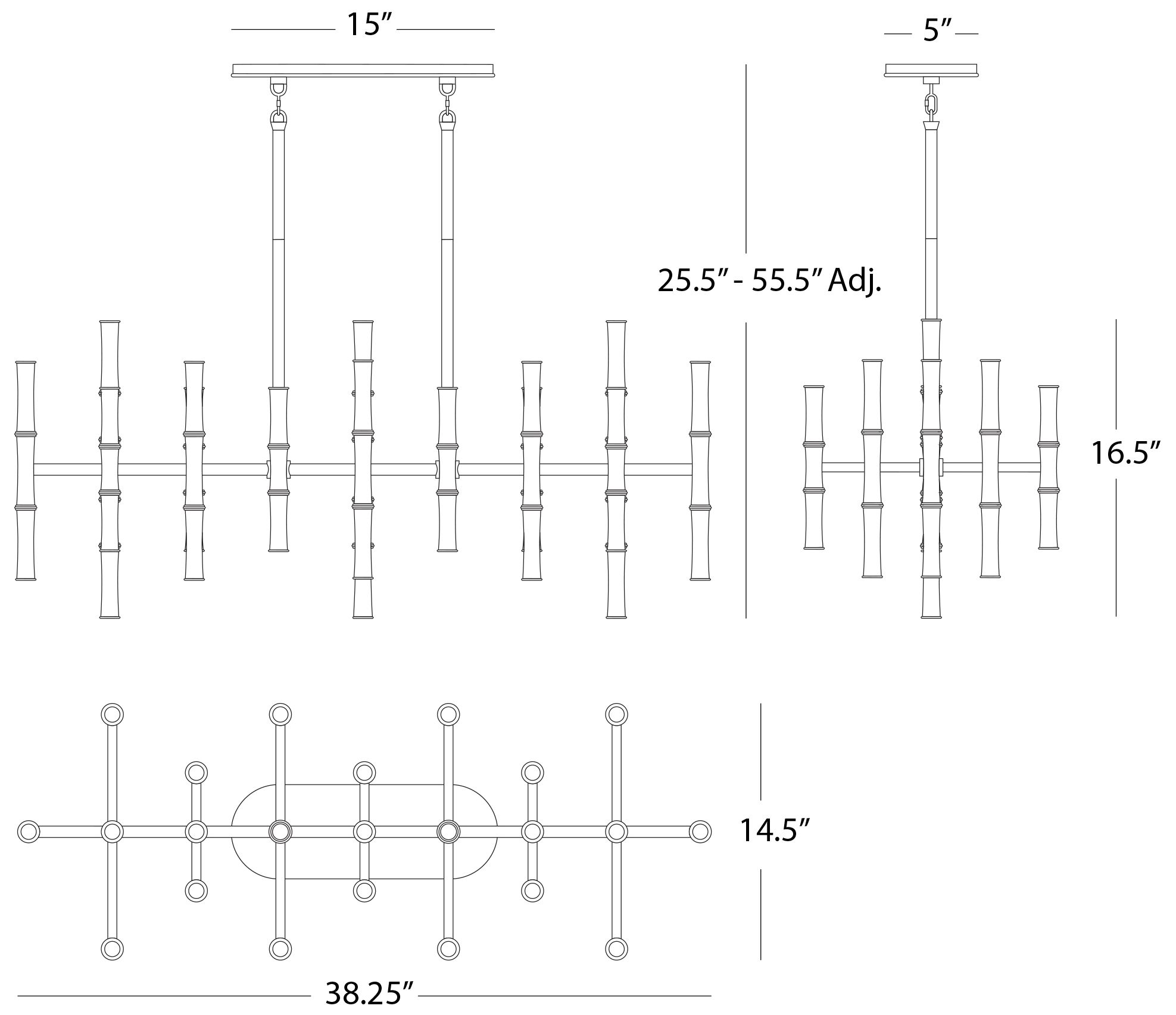 Image 2 Kane 38.25" Wide Smokey Taupe Finish Polished Nickel Accent Chandelier more views