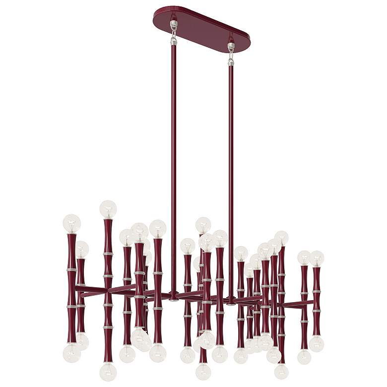 Image 2 Kane 38.25" Wide Sugar Plum And Polished Nickel Pendant more views