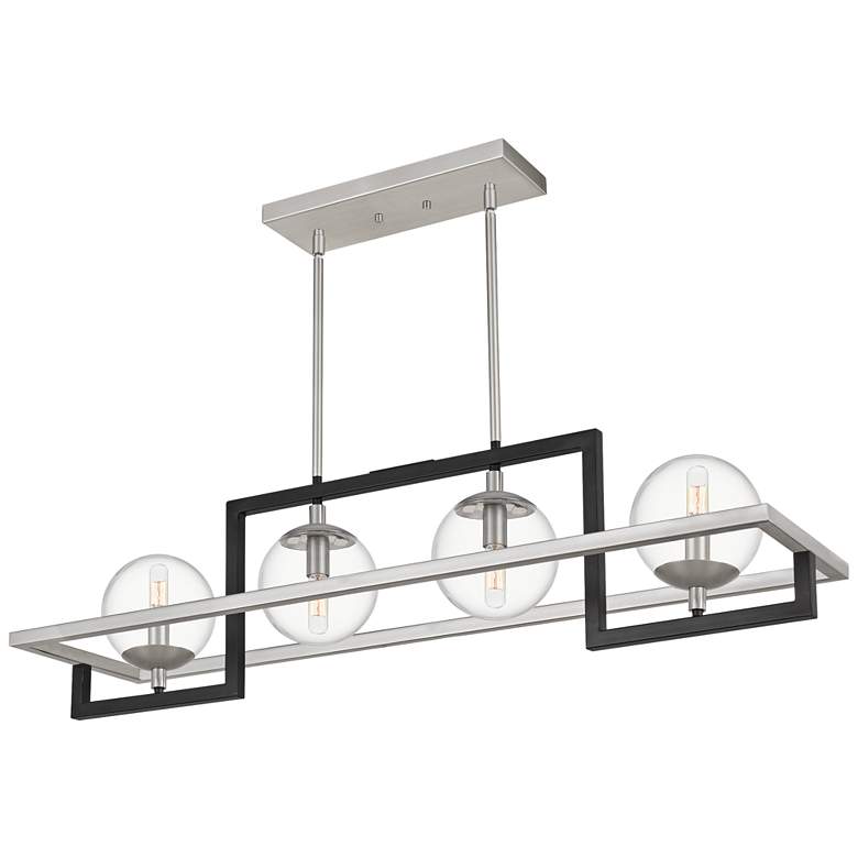 Kane 40&quot; Wide Black and Steel Kitchen Island Light Pendant more views