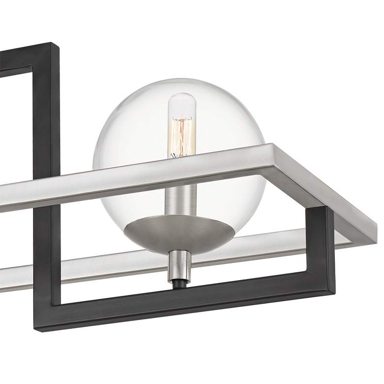 Image 4 Kane 40 inch Wide Black and Steel Kitchen Island Light Pendant more views