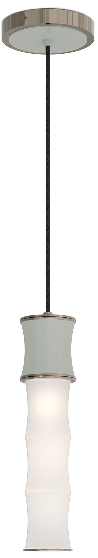 Kane 5"W Matte Celadon Finish Polished Nickel Accent Pendant Made to Order