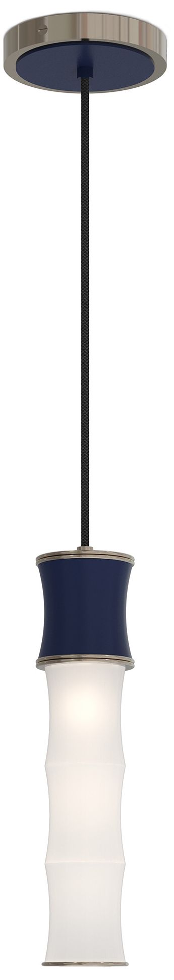 Kane 5"W Matte Midnight Blue Polished Nickel Accent Pendant Made to Order