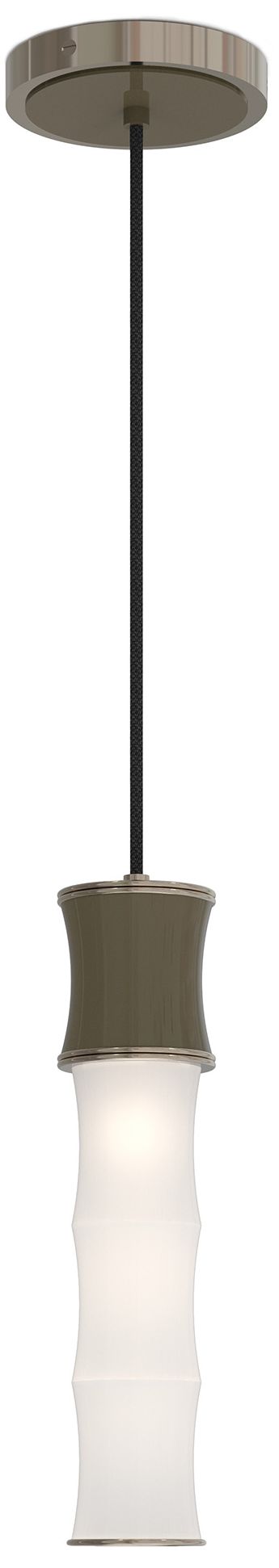 Kane 5"W Matte Smokey Finish Polished Nickel Accent Pendant Made to Order