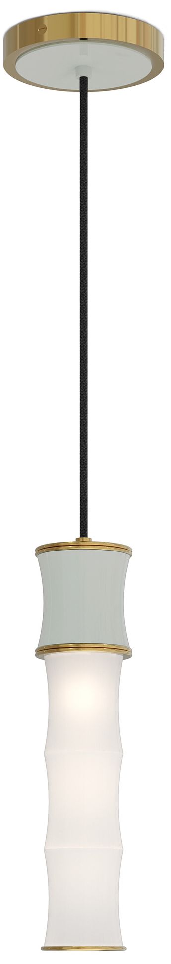 Kane 5" Wide Celadon Finish Modern Brass Accent Pendant - Made to Order