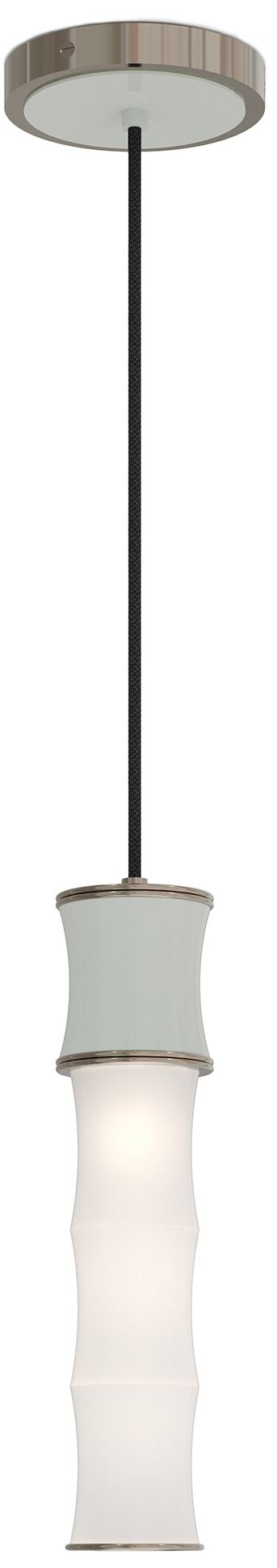 Kane 5" Wide Celadon Finish Polished Nickel Accent Pendant - Made to Order