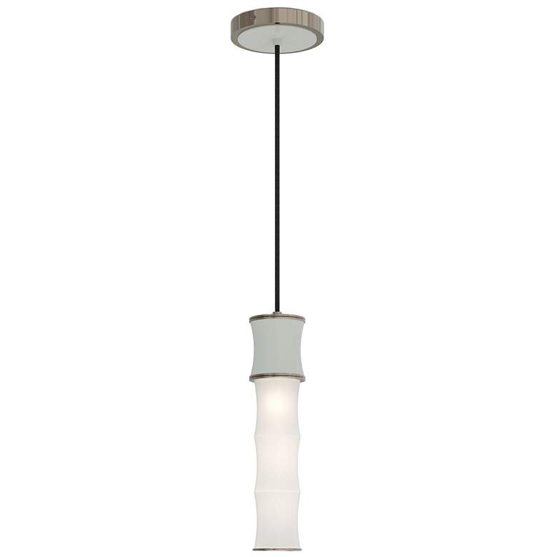 Image 1 Kane 5" Wide Celadon Finish Polished Nickel Accent Pendant