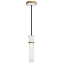 Kane 5" Wide Daisy Finish Modern Brass Accent Pendant
