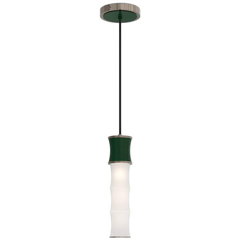 Image 1 Kane 5" Wide Jungle Finish Polished Nickel Accent Pendant