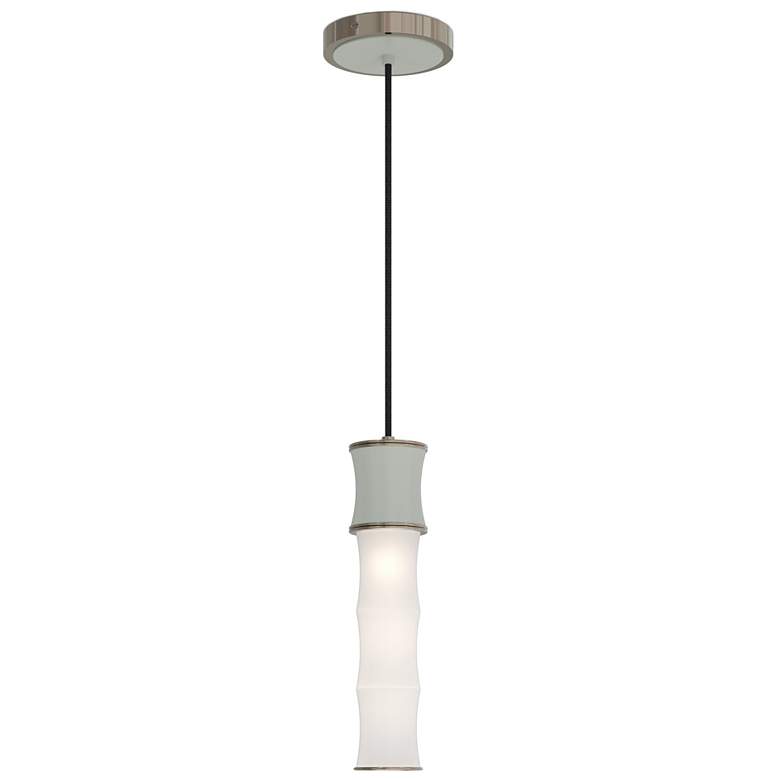 Image 1 Kane 5" Wide Matte Celadon Finish Polished Nickel Accent Pendant