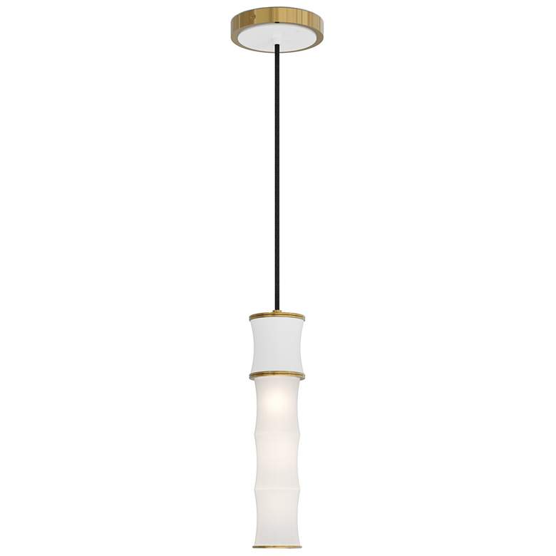 Image 1 Kane 5" Wide Matte Daisy Finish Modern Brass Accent Pendant