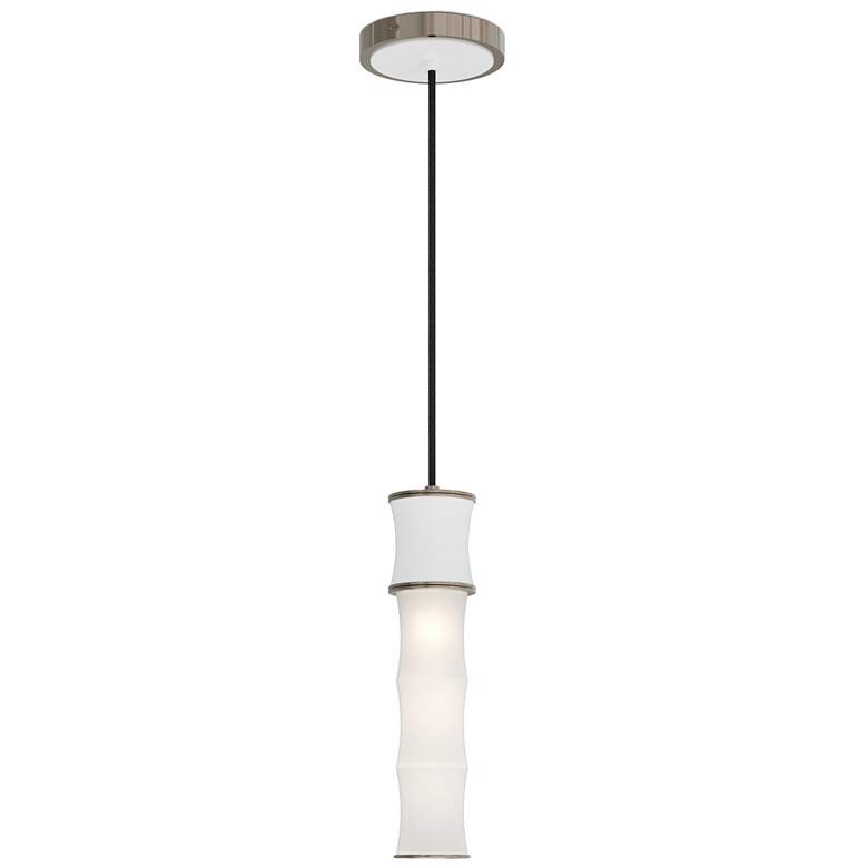 Image 1 Kane 5" Wide Matte Daisy Finish Polished Nickel Accent Pendant