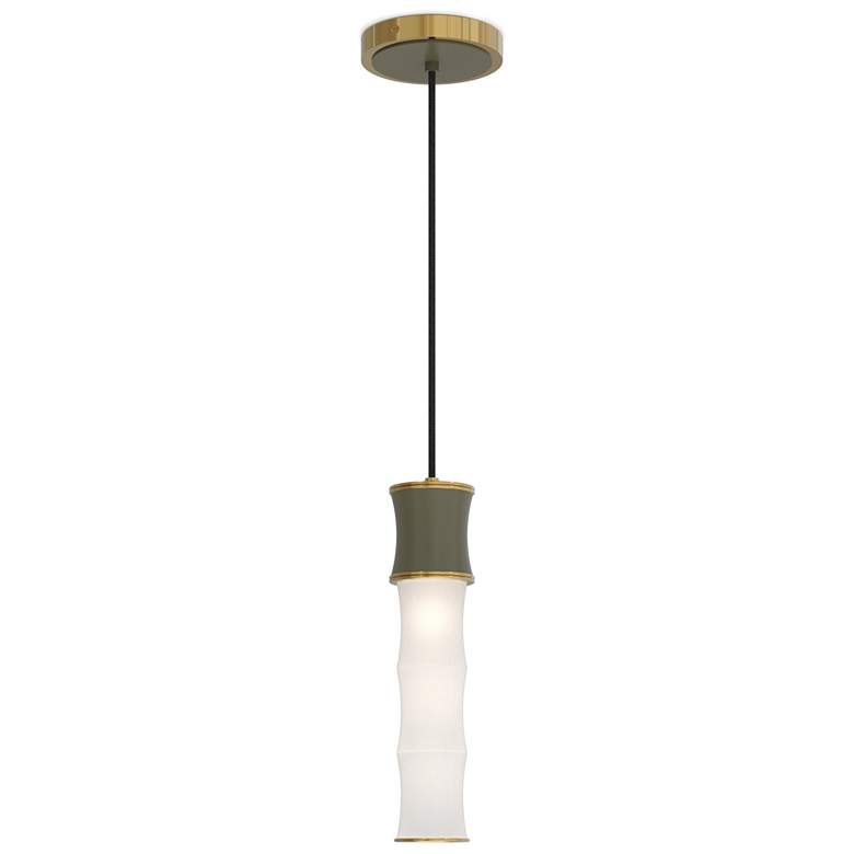 Image 1 Kane 5" Wide Matte Smokey Finish Modern Brass Accent Pendant