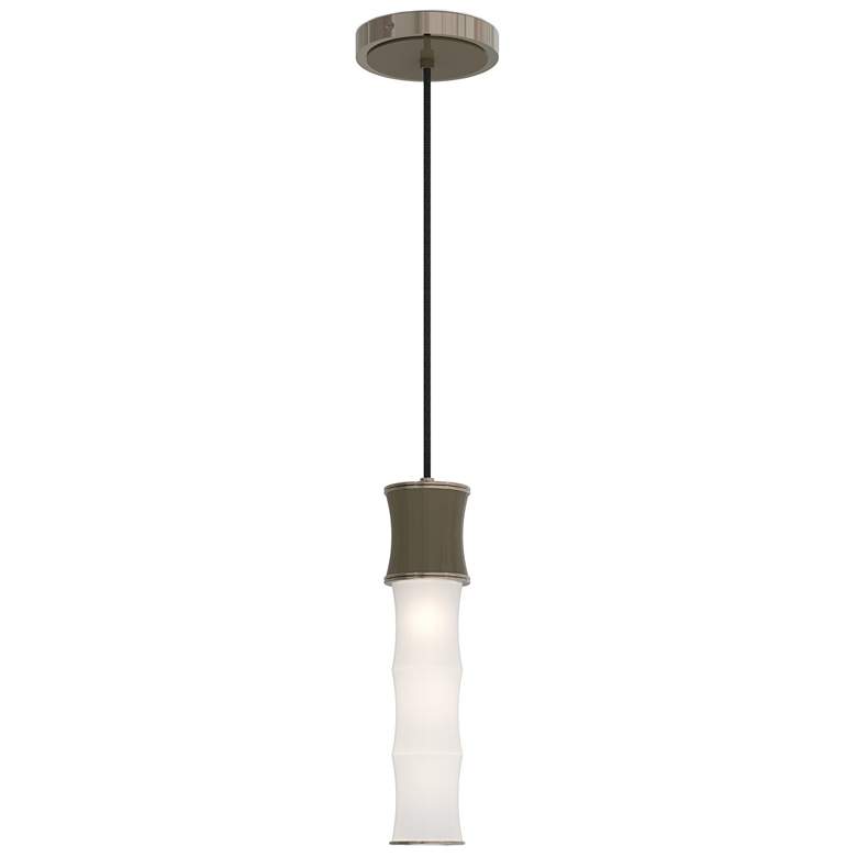 Image 1 Kane 5" Wide Matte Smokey Finish Polished Nickel Accent Pendant