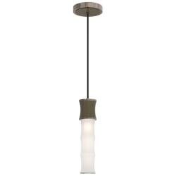 Kane 5" Wide Matte Smokey Finish Polished Nickel Accent Pendant