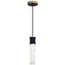 1_Kane 5" Wide Midnight Blue Finish Modern Brass Accent Pendant
