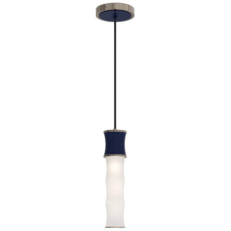 Image 1 Kane 5" Wide Midnight Blue Finish Polished Nickel Accent Pendant