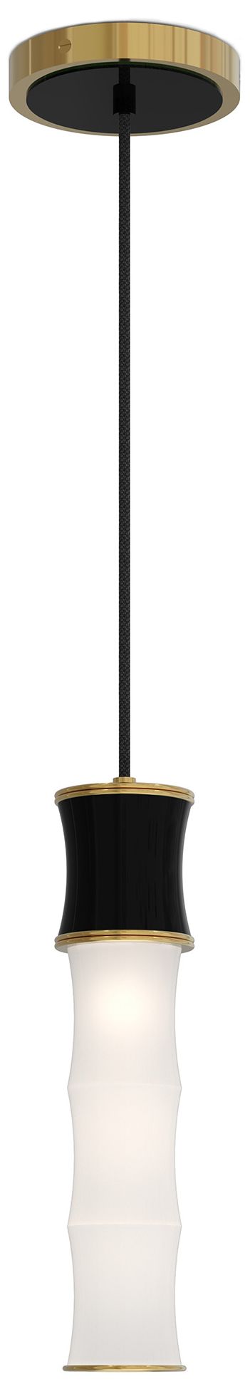 Kane 5" Wide Obsidian Finish Modern Brass Accent Pendant - Made to Order
