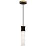 1_Kane 5" Wide Obsidian Finish Modern Brass Accent Pendant