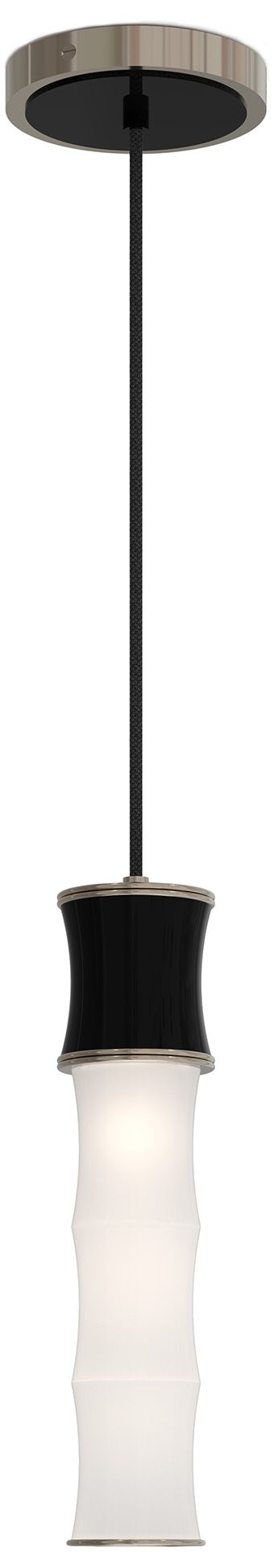 Kane 5" Wide Obsidian Finish Polished Nickel Accent Pendant - Made to Order