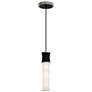 1_Kane 5" Wide Obsidian Finish Polished Nickel Accent Pendant