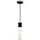 Kane 5" Wide Obsidian Finish Polished Nickel Accent Pendant