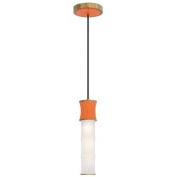 Kane 5" Wide Pumpkin Finish Modern Brass Accent Pendant