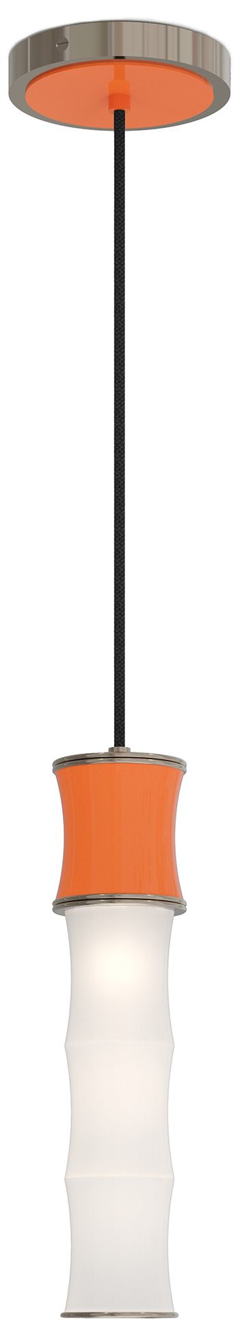 Kane 5" Wide Pumpkin Finish Polished Nickel Accent Pendant - Made to Order