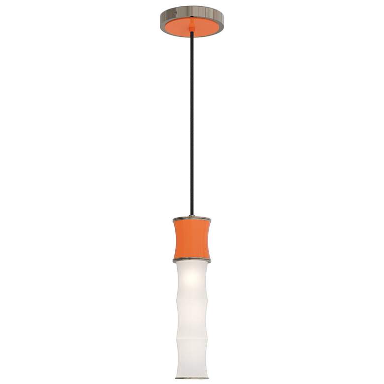 Image 1 Kane 5" Wide Pumpkin Finish Polished Nickel Accent Pendant