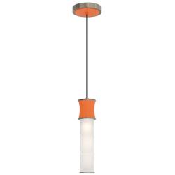 Kane 5" Wide Pumpkin Finish Polished Nickel Accent Pendant