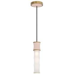 Kane 5" Wide Rose Water Finish Modern Brass Accent Pendant