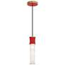 1_Kane 5" Wide Ruby Red Finish Modern Brass Accent Pendant